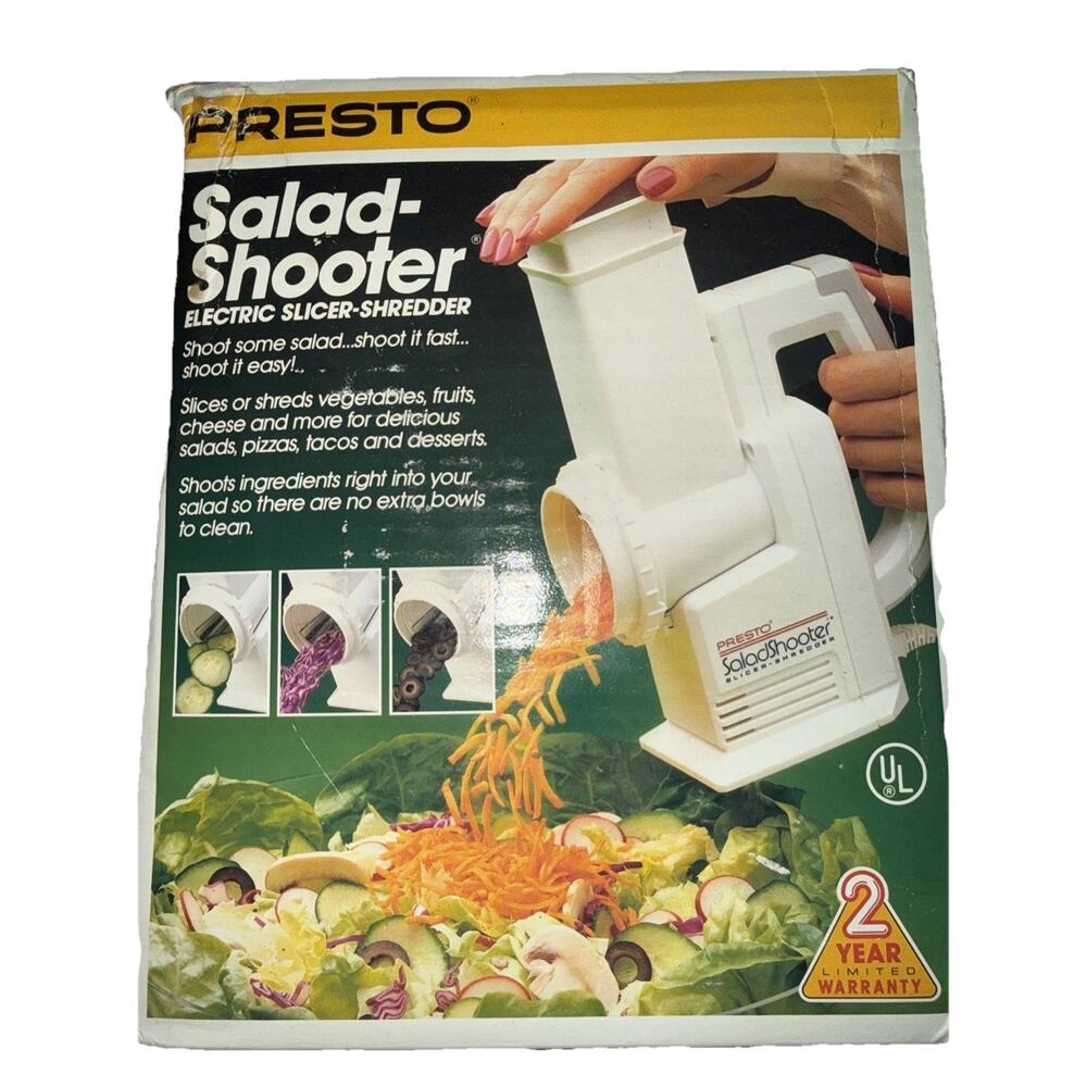 Presto Salad Shooter Electric Slicer Shredder 02910 Vintage Original 1988 Tested